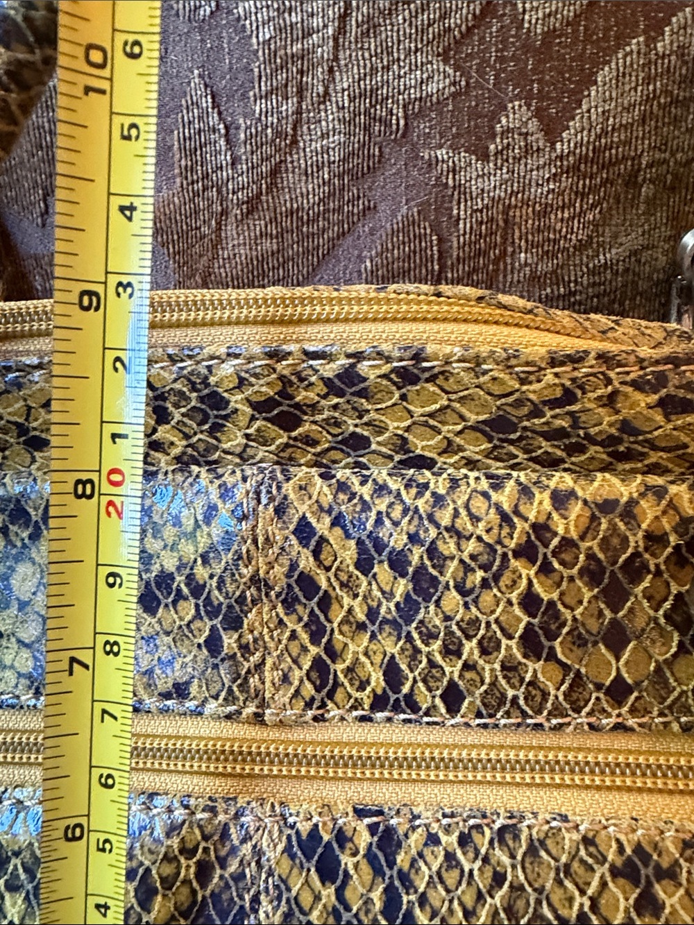 Michael Rome Yellow Python-Print Structured Shoulder Bag -NWT - Picture 12 of 13